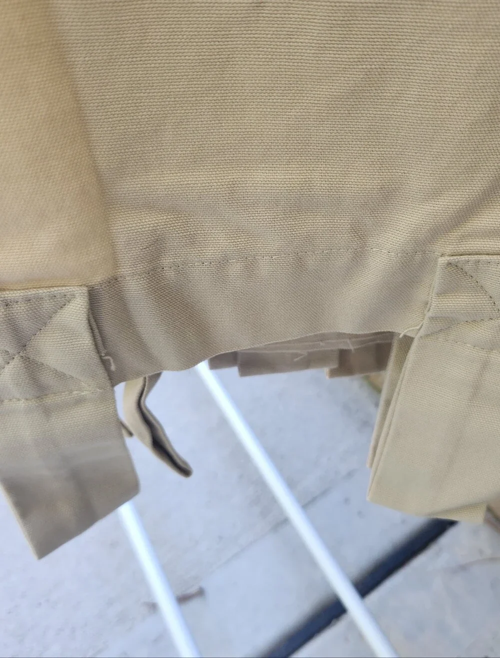 100% Cotton Tab Curtains, 2 Panels. Beige, 82 length by 44